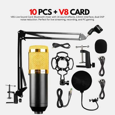 BM800 Condenser Mic Best for Podcasts , Youtube , Studios ,Songs