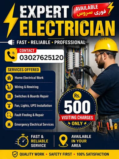 Electrician services, house wiring services, UPS wiring, solar wiring