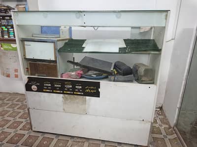 mobile shop counters and glass door