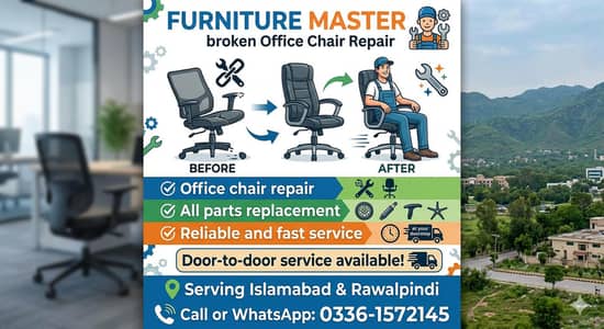 office chair repair Islamabad Rawalpindi doorstep 0336-1572145