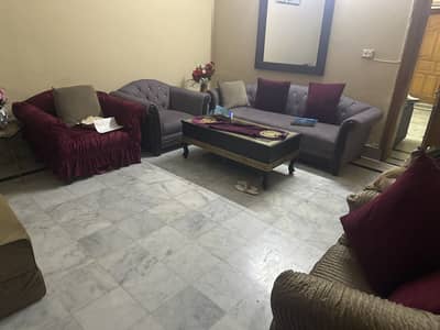 ORIGNAL WOOD 7 seater same pruple color sofa set