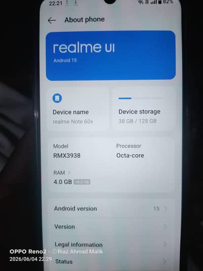 Realme note 60 x