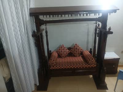 Premium Handcrafted Wooden Jhoola / Indoor Swing with Cushions