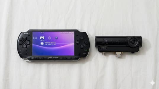 PSP-3004 + Modded + 32 GB SD CARD + 4 UMD + RARE PSP CAMERA + CASE
