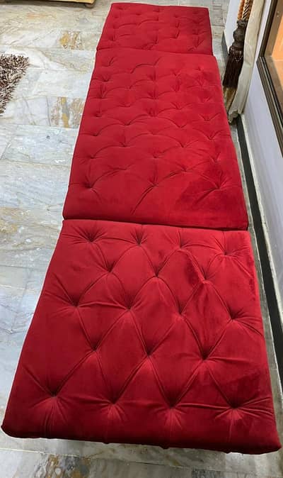 Red Puffy Sofa Set – Like New (10/10 Condition)