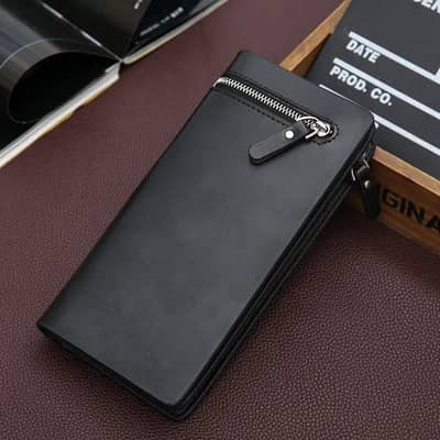 Men's long leather wallet