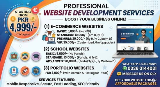 Website Development Services (Low Budget Packages)