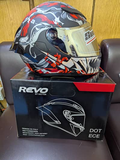 REVO Helmets Model VT-259 Size Xl Color Oni Matt Black Red