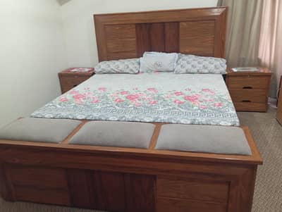 Wooden bed side tables dressing no mattress/ bed set