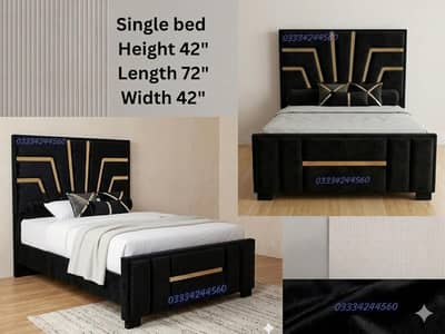 6.5 x 3.5 feet wooden single bed with poshsish