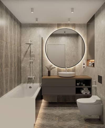 pvc bathroom vanity and looking mirar