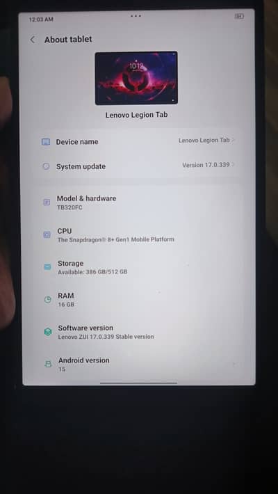Lenovo legion tab 16gb/512gb