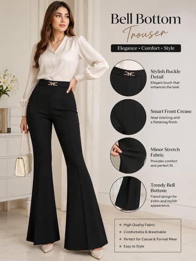 premium quality bell bottom trouser(medium size)