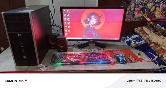 hp i3 3gen 4gb ram 500gb hard 24inch lcd gaming kaybord mouse cabels