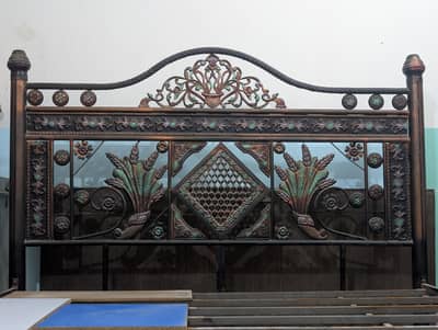 king-size iron bed