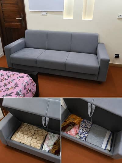 sofa cum bed - grey colour