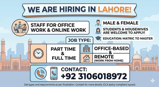 Part Time & Full Time Jobs in Lahore – Office & Online Work Available