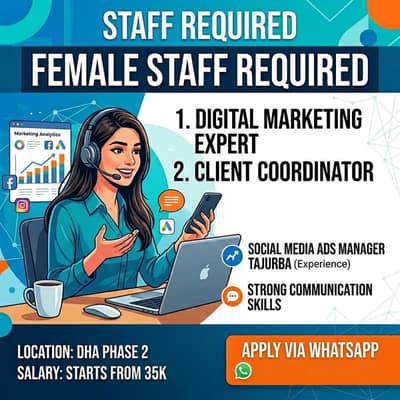 Female Staff Required – Digital Marketing & Sales