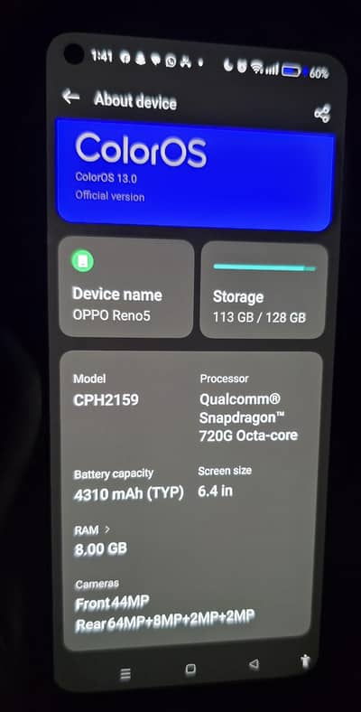 OPPO Reno 5, 8 , 128 gb