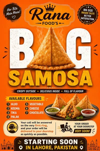 Big samosa company k sath ap ay area may kaam kray