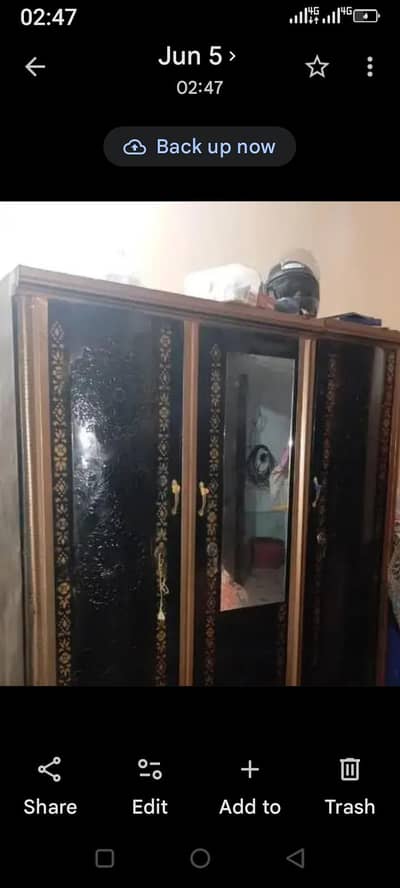 IRON KING SIZE BED WITH DURA FOAM WITH CUPBOARD EXCLLENT CONDITION