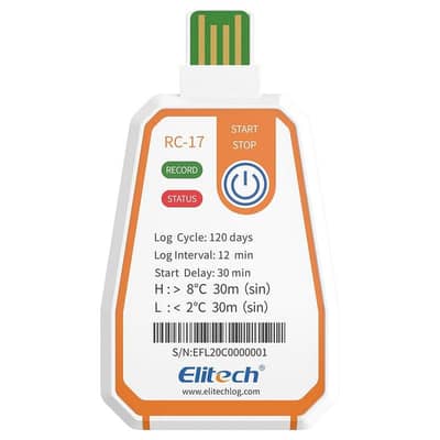 Elitech RC-17 Single Use Temperature Data Logger | Tzone TempU02