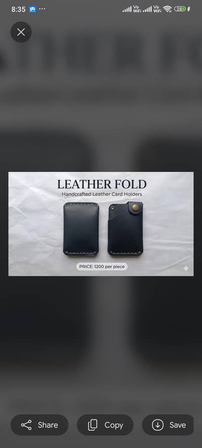 Card holder in 100% original leather