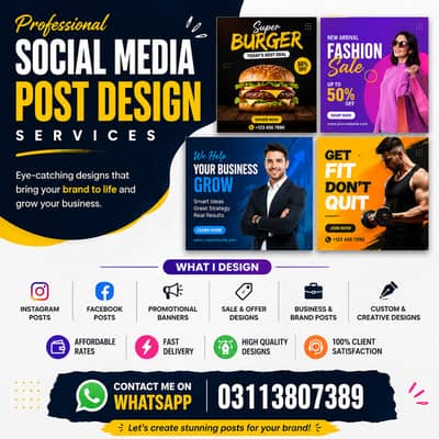 Social media post designing services.