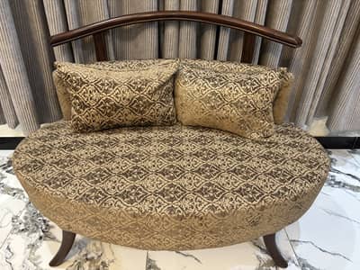 wooden brown sethi sofa/ 2 seater sofa