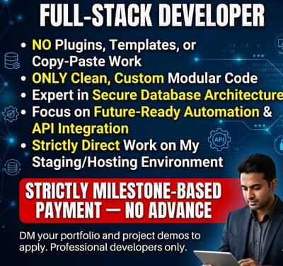 Full stack web devaloper job freelance work karachi