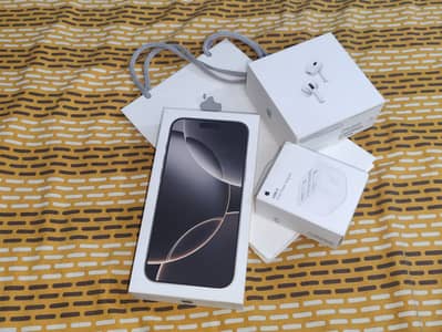 Apple iPhone 16 Pro Max with AirPods Pro 2 and Apple 20w Charger