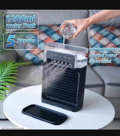 Rechargeable desk fan 1200 ml water tank
