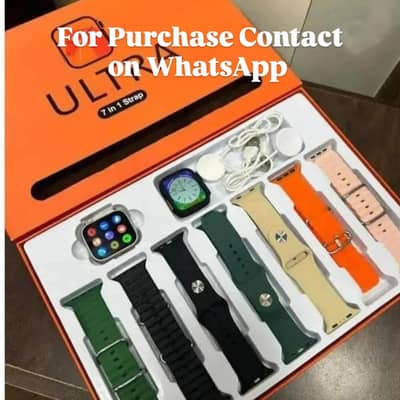 Ultra Smart Watch With 4 Straps Set