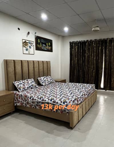 Double Bed Furniture apartment for daily bases Citi Housing Society Sialkot