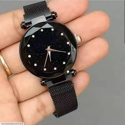 Black Dial Women's Mesh Strap watch 12-Hour