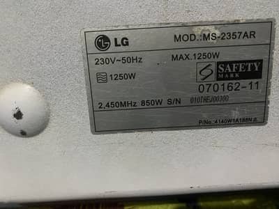 LG microwave for sel