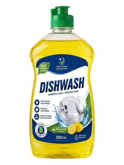 Dishwash Liquid 500ml Fresh Lemon – Powerful Grease Cleaner for Dishes