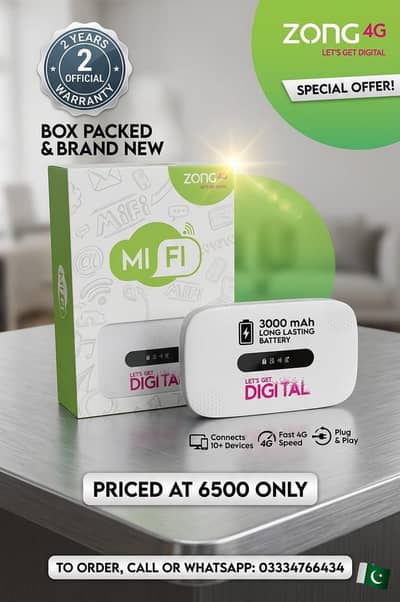 Zong 4G Bolt+ Mifi Device Pocket WiFi Wireless Internet Box Packed COD