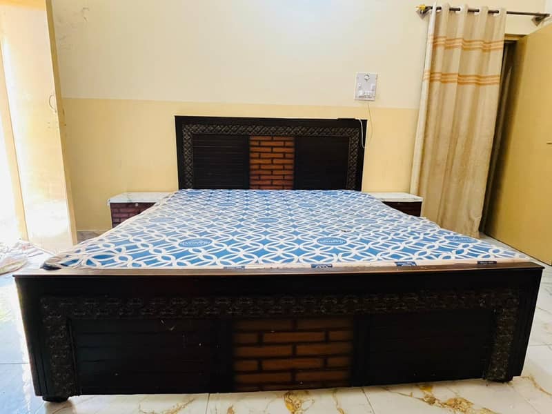 double bed with side table 11