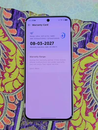 Infinix hot 60 Pro 10 by 10 condition in 9 months warranty