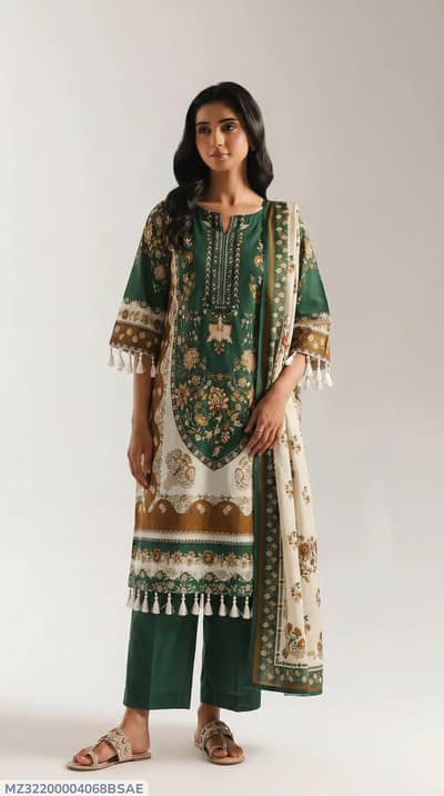 3pcs woman unstitched suit