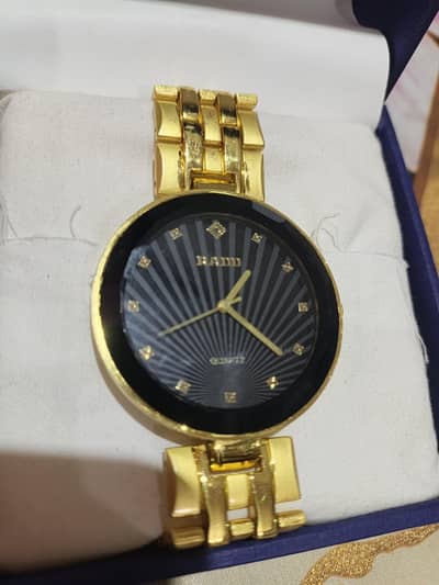Brand New Golden Chain Watch for Men - Quartz - Black Dial`