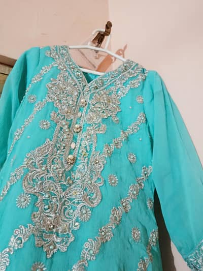 Preloved chiffon gharara and shirt medium size.