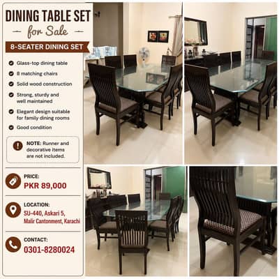8-Seater Dining Table Set – PKR 89,000