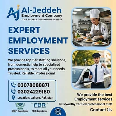House Maid Babysitter Pakistani Cook Couple Driver all Domestic Staff