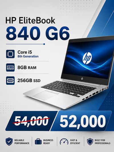 HP EliteBook 840 G6 | Core i5/8th Generation | 8GB RAM + 256GB SSD