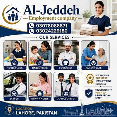 House maid, Helper, Baby Sitter, Chef, Home Cook, Patient Care, Driver