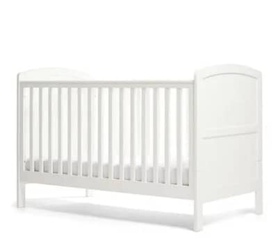 Premium White Wooden Baby Cot / Crib with Mattress for Sale