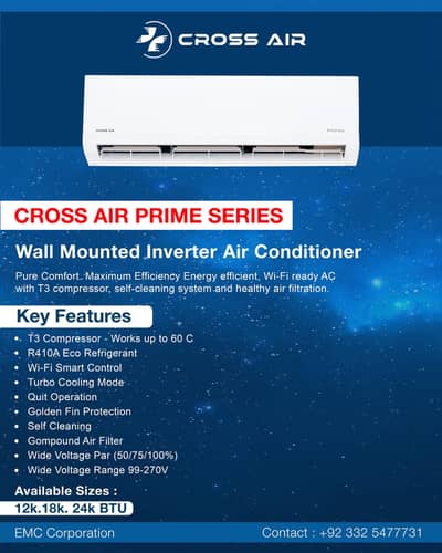 Cross Air Prime Series Inverter AC 1 Ton / 1.5 Ton / 2 Ton