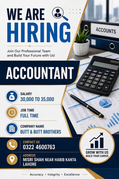 Accounts Staff Required || Urgent Hiring || Male Jobs || Jobs